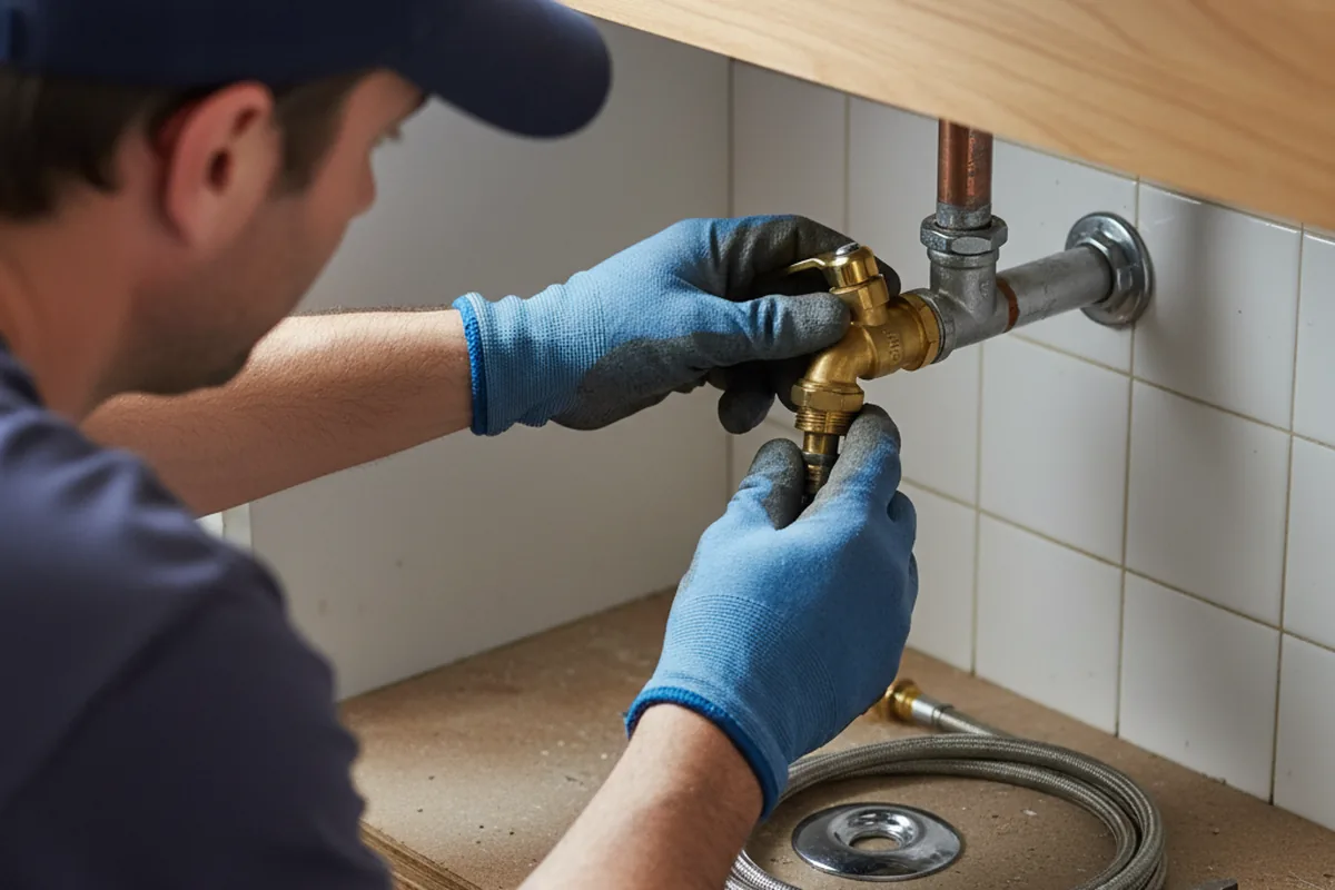 Shutoff valve and fitting work during Emergency Plumbing in Harris
